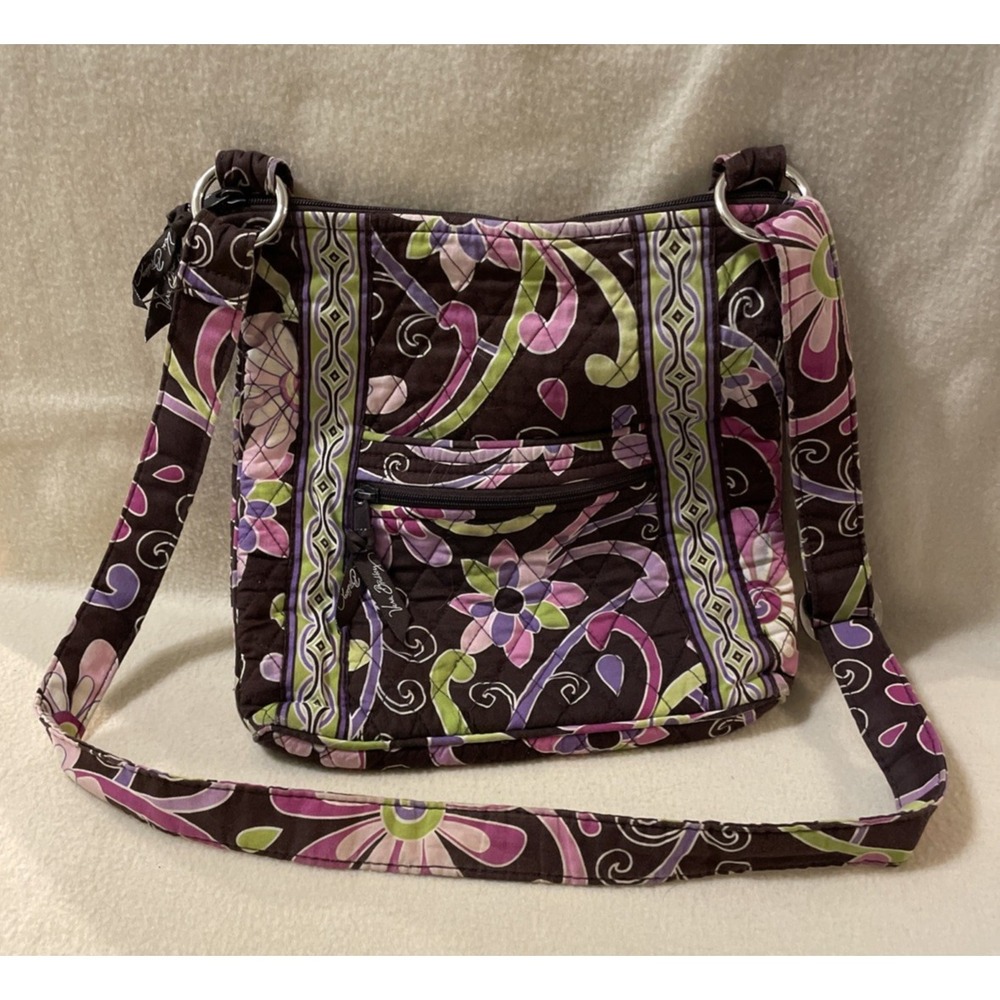 Vera Bradley Purple Punch Bag Crossbody Hipster Purse Retired Pattern 2011